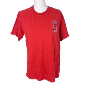 Los Angeles Angels Shirt Men Medium Red Jered Weaver 36 Baseball MLB S/S Tee